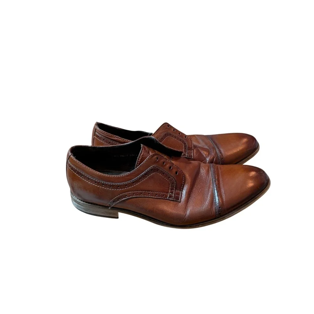 Men's Stacy Adams Dickinson Cap Toe Oxford‎ Shoes Brown  25066-221 Size 11.5